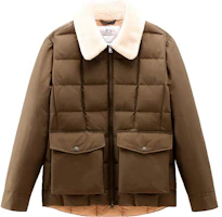 WOOLRICH Brown Solid Long Sleeve Fitted Zip-Up Jacket CFWOOU0592MRUT2348CF WOOLRICH Brown Solid Long Sleeve Fitted Zip-Up Jacket CFWOOU0592MRUT2348CF