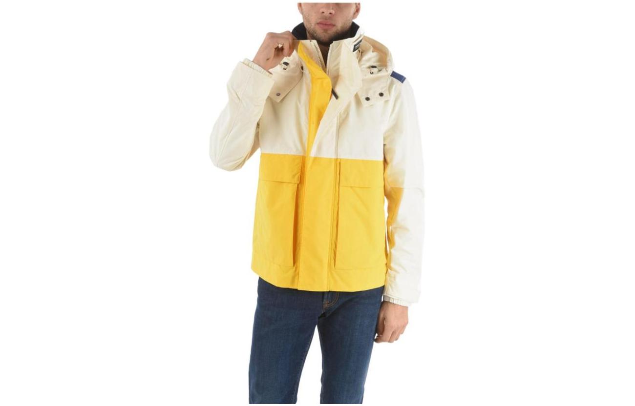 WOOLRICH Color-Block Hooded Jacket White/Yellow COWOCPS2788UT1299200