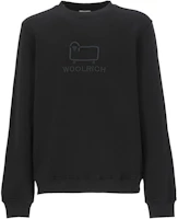 WOOLRICH FW22 Black Crewneck Sweatshirt with Logo Embroidery. CFWOSW0133MRUT3105100 WOOLRICH FW22 Black Crewneck Sweatshirt with Logo Embroidery. CFWOSW0133MRUT3105100