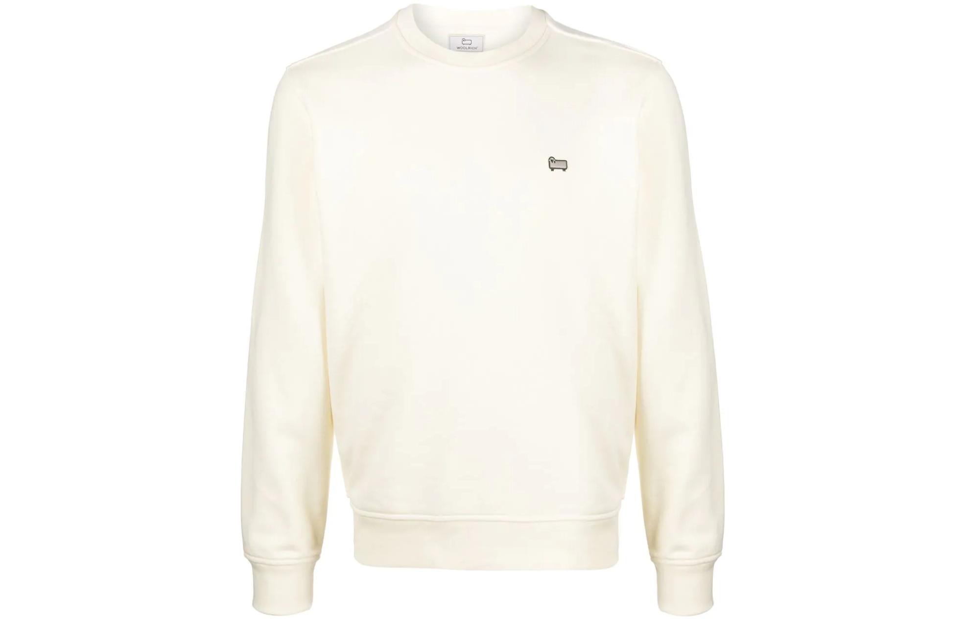 WOOLRICH FW22 Embroidered Sheep Crewneck Sweatshirt Off-White CFWOSW0151MRUT32498001