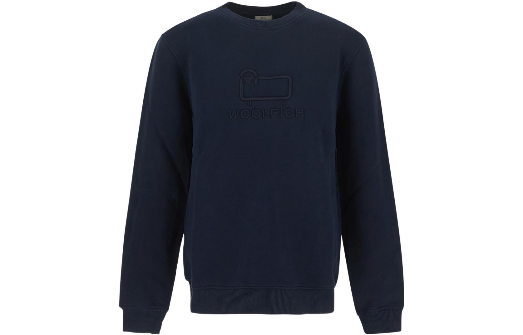 WOOLRICH FW22 Solid Color Logo Embroidered Crewneck Sweatshirt Men CFWOSW0133MRUT31053034