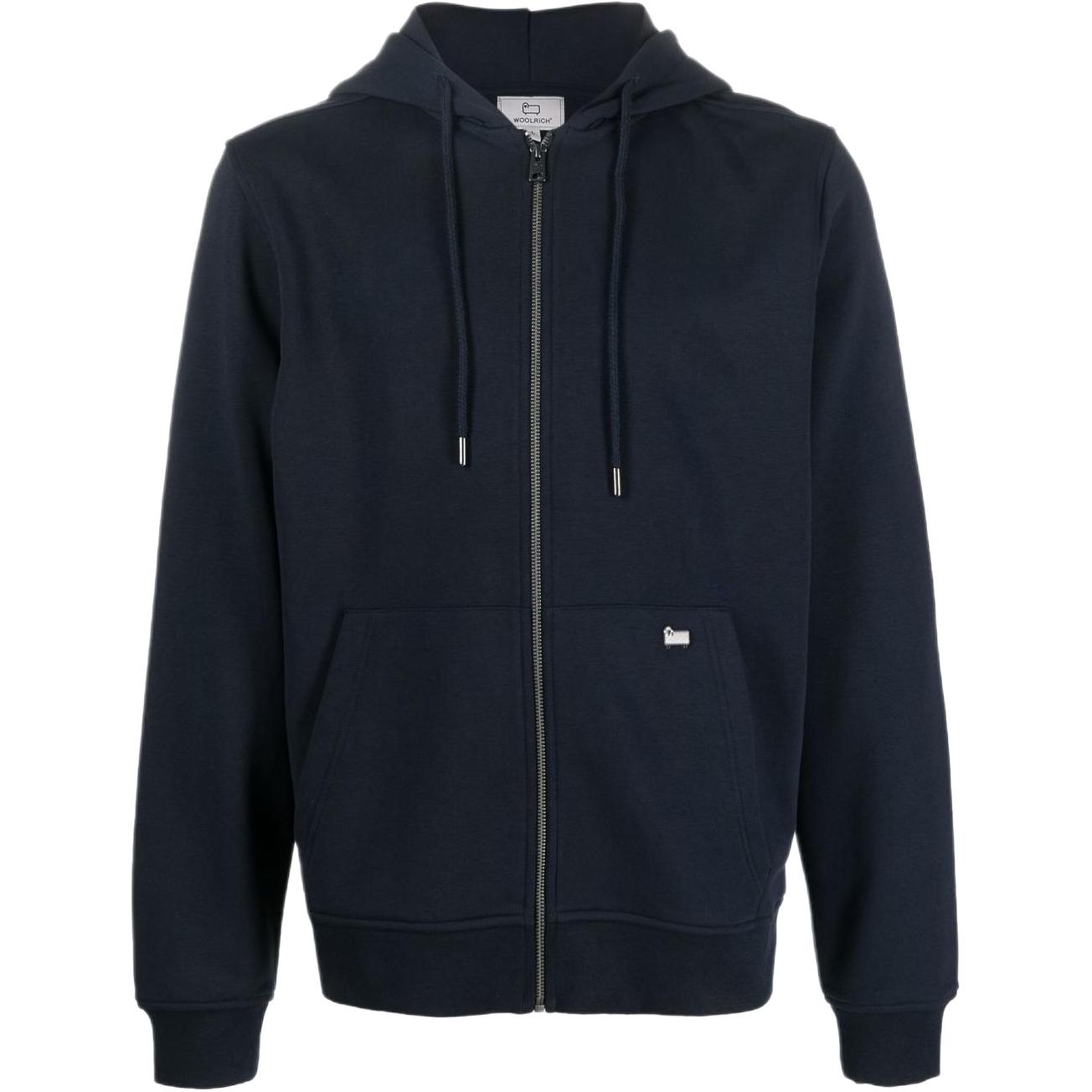 WOOLRICH FW22 Solid Color Logo Hoodie Navy Unisex WOSW0153MRUT32493-989