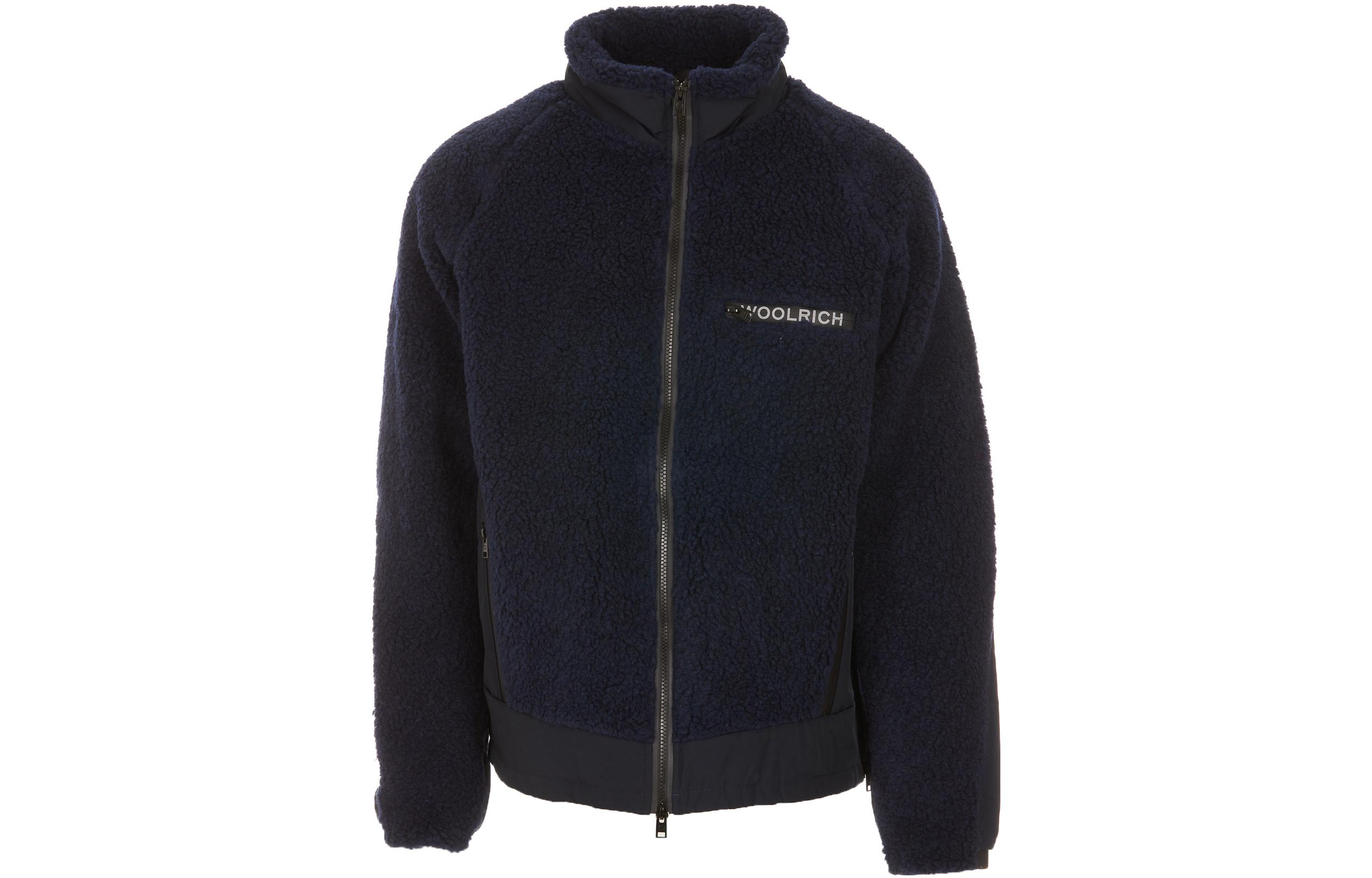 WOOLRICH FW22 Solid Color Logo Patch Full-Zip Stand Collar Jacket Men WOOU0646MRUT31273989
