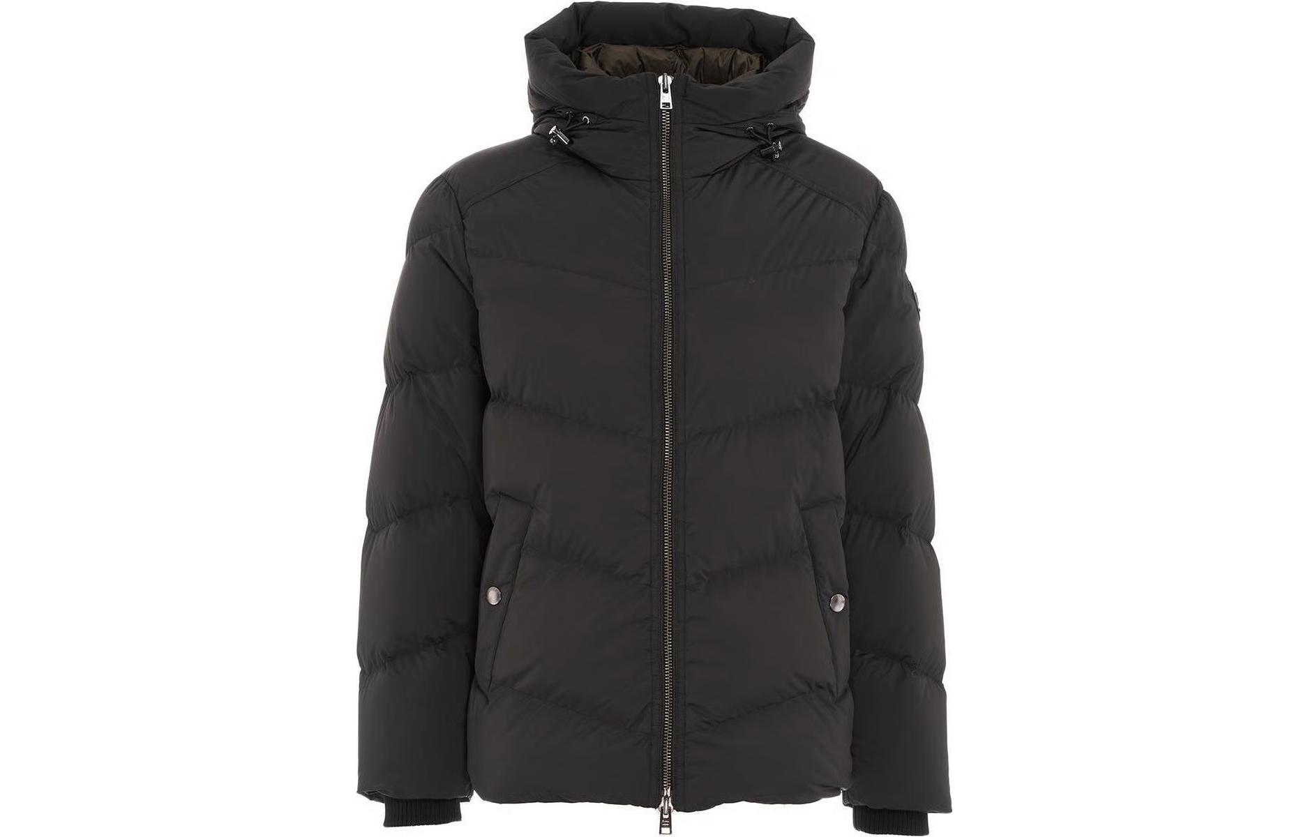 WOOLRICH FW23 Quilted Zip-Up Hooded Down Jacket Black (). CFWOOU0774MRUT3515100