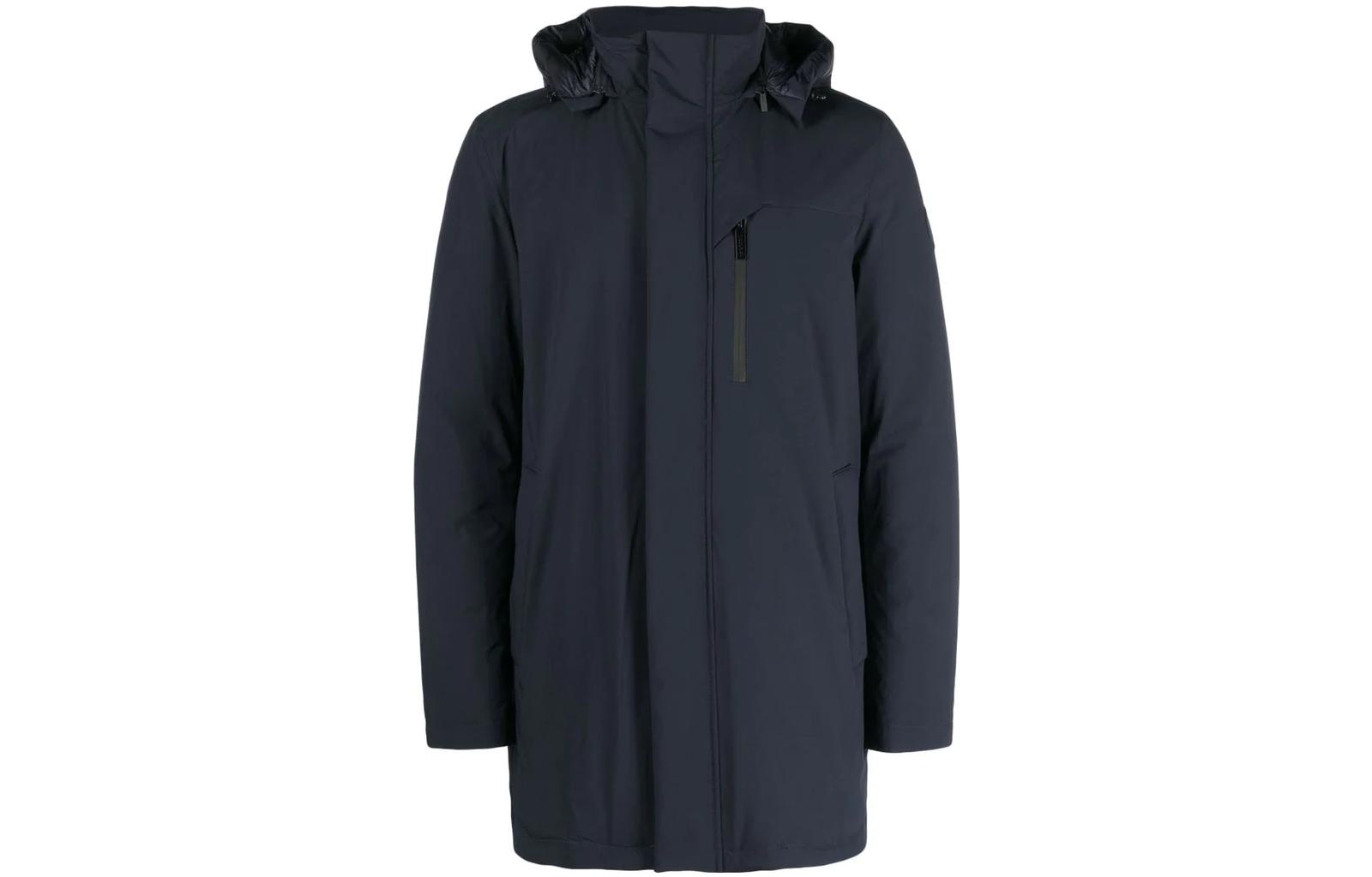 WOOLRICH FW23 Solid Color Zip Hoodie Jacket - Blue WOOU0803MR3989