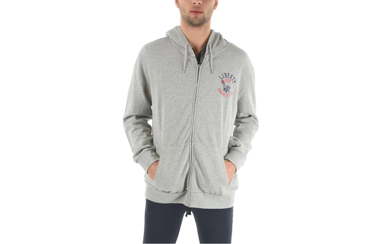 WOOLRICH Gray Logo Print Hoodie Sweatshirt. COWYFEL0509BA05185B