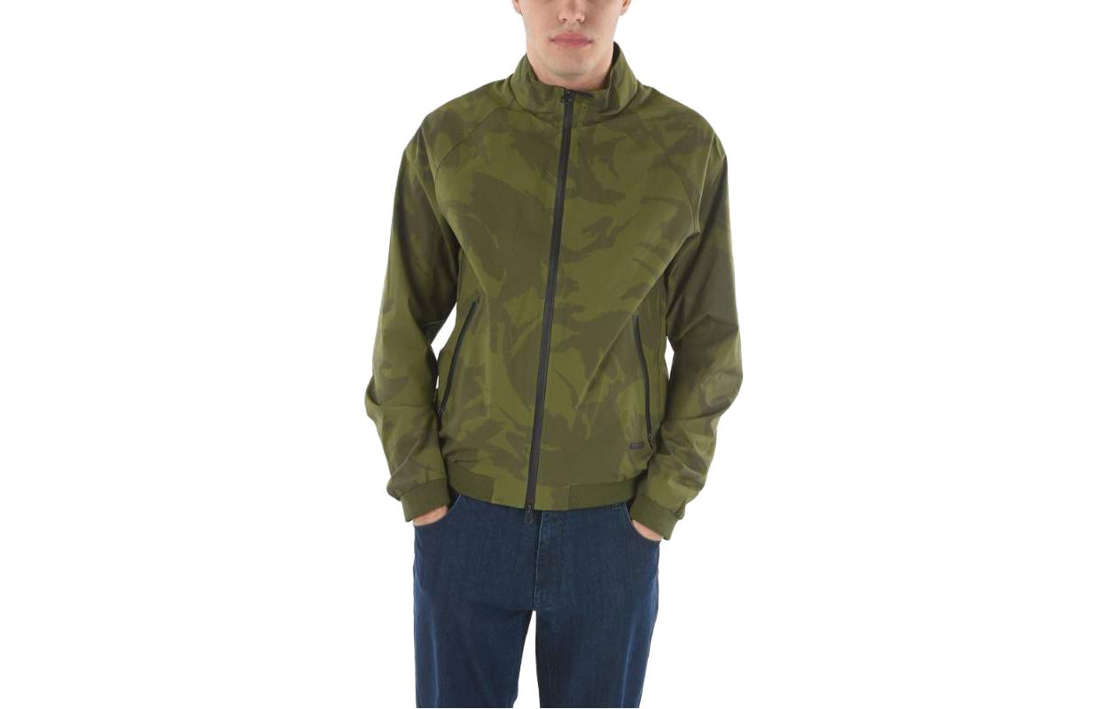 WOOLRICH Green Camouflage Zip-Up Stand Collar Jacket COWOCPS2659PR056510