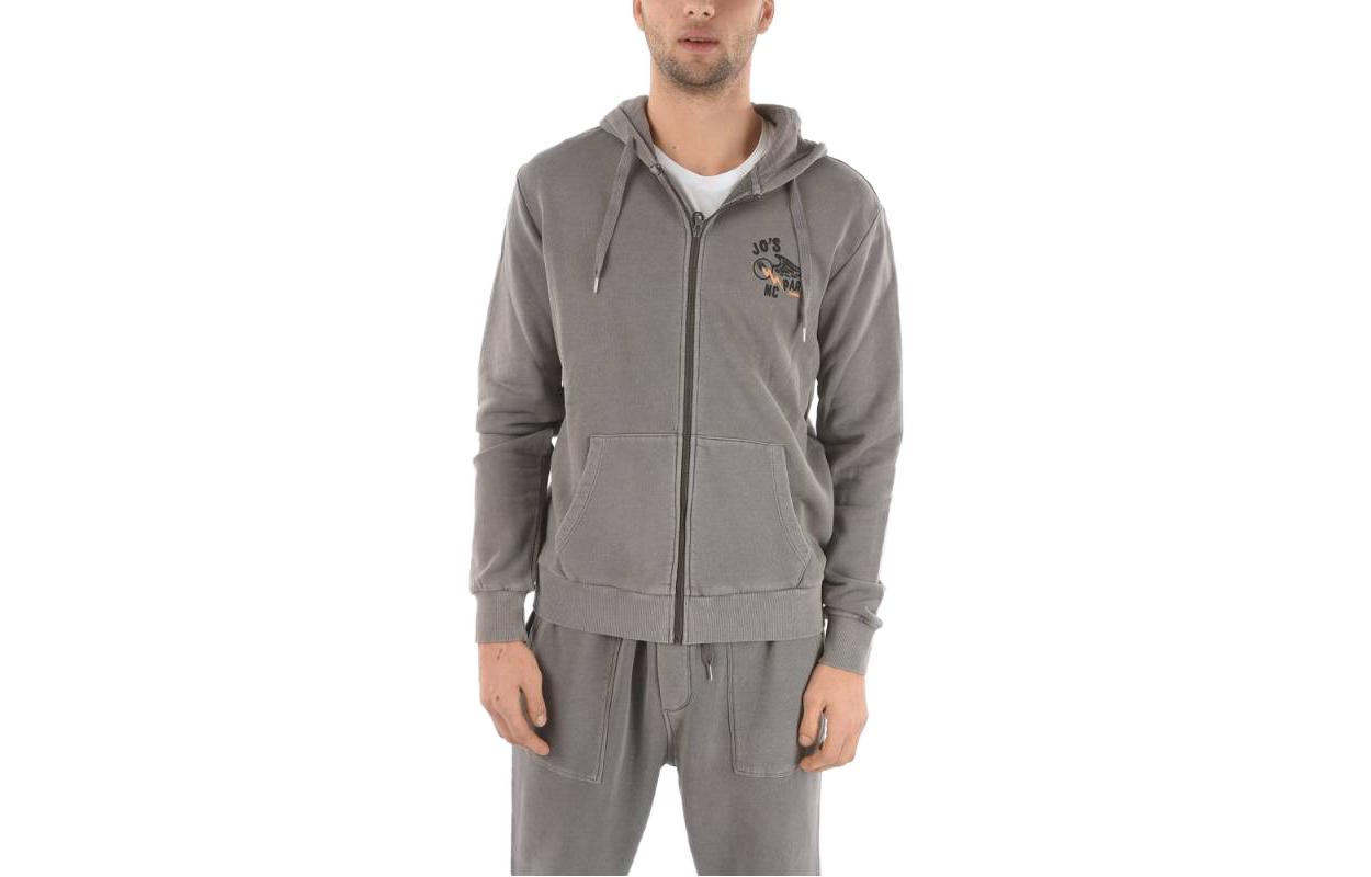 WOOLRICH Grey Hoodie with Letter Print COWYFEL0515GF051124