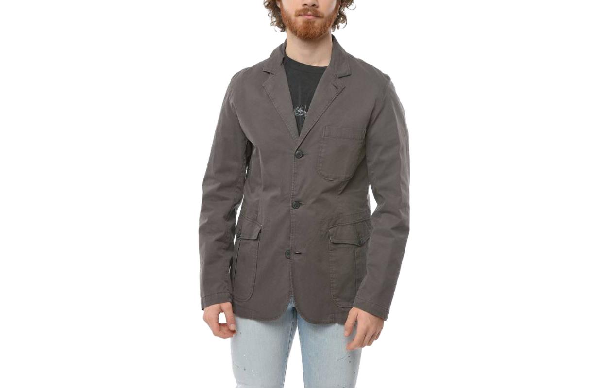 WOOLRICH Grey Single-Breasted Jacket with Pockets COWOBLZ0282TG201786