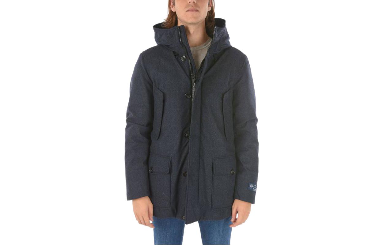 WOOLRICH Hooded Full-Zip Long Sleeve Down Jacket Navy Blue COWOCPS2690LP063989