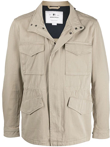 woolrich-khaki-drawstring-solid-color-jacket-woou-0415-mrut-2655-723