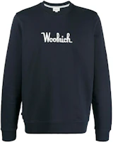 WOOLRICH Logo Embroidered Pullover Sweatshirt Navy Blue WOSW0090MRUT2544-3989 WOOLRICH Logo Embroidered Pullover Sweatshirt Navy Blue WOSW0090MRUT2544-3989