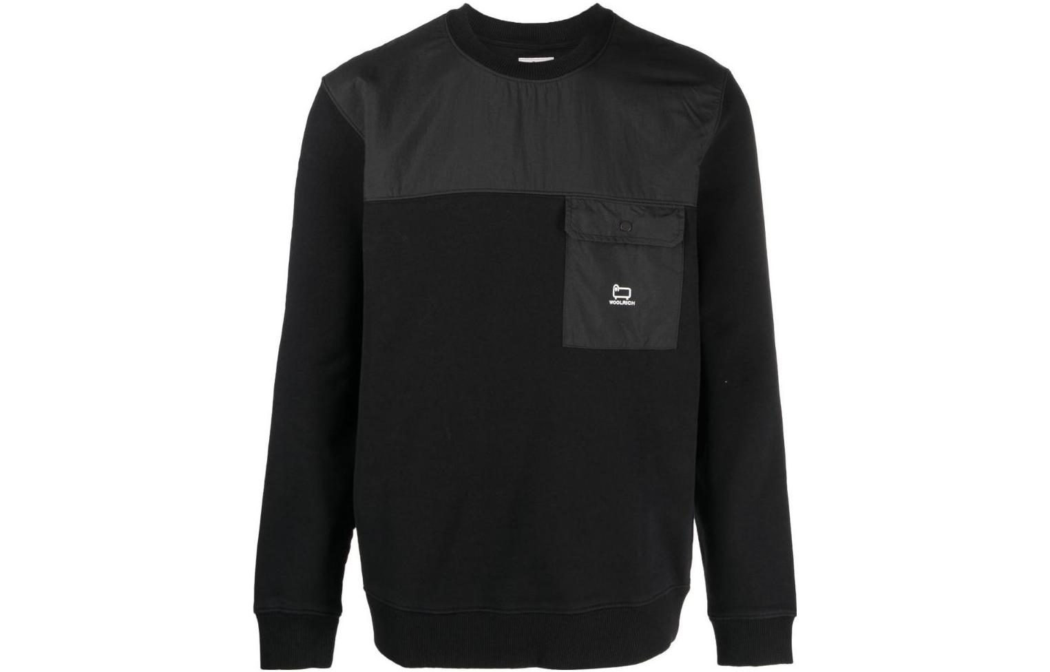 WOOLRICH Logo Patch Crewneck Sweatshirt BLACK CFWOSW0160MRUT3290100