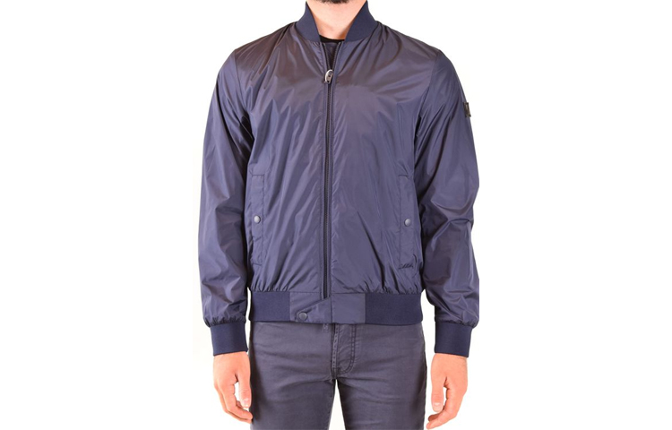 WOOLRICH Loose Fit Zip-Up Long Sleeve Jacket - Dark Blue CFWOOU0231MRUT-2064