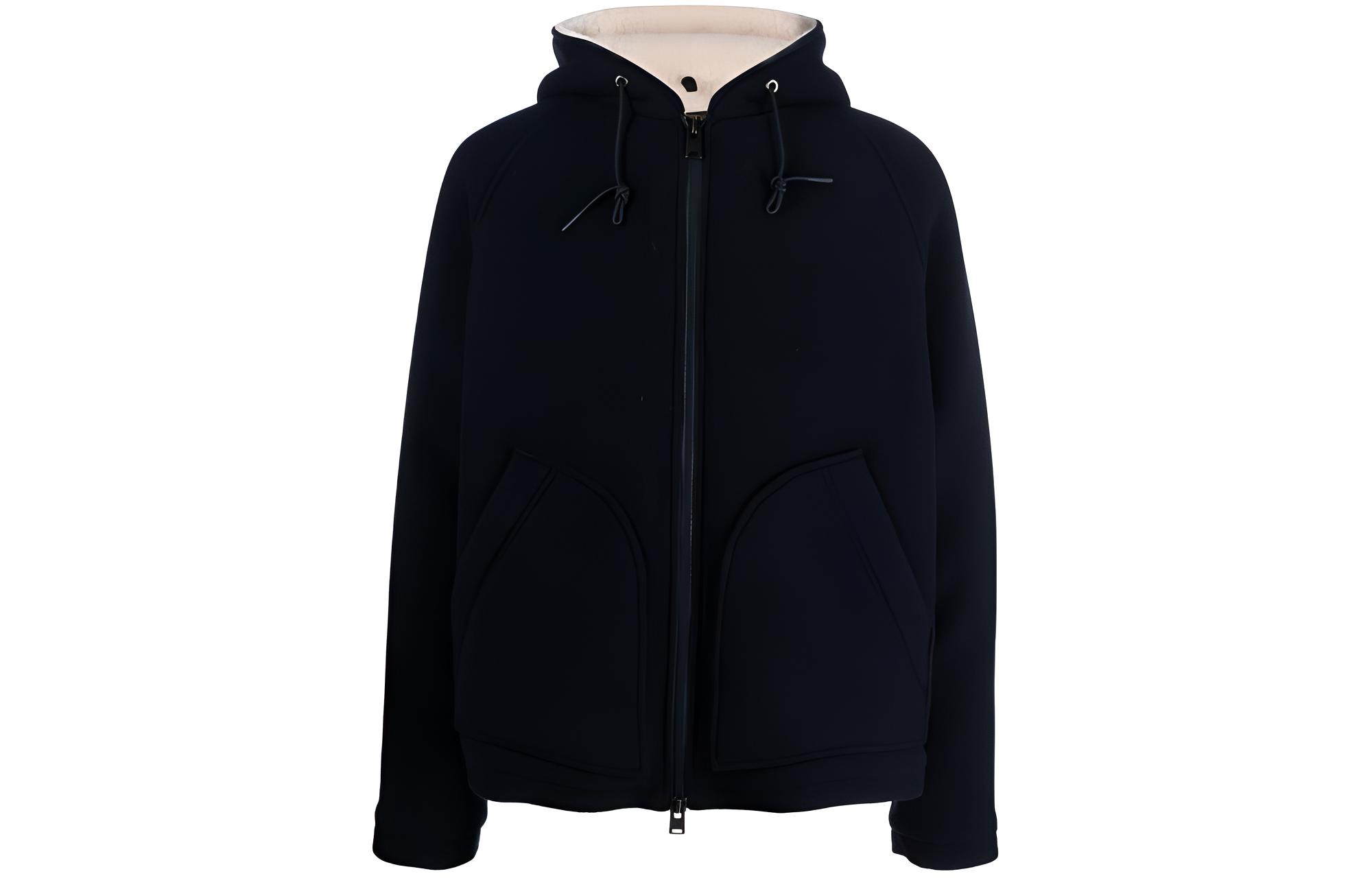 WOOLRICH Men’s Solid Color Drawstring Hoodie Jacket - Navy Blue CFWOOU0850MRUT3599-309