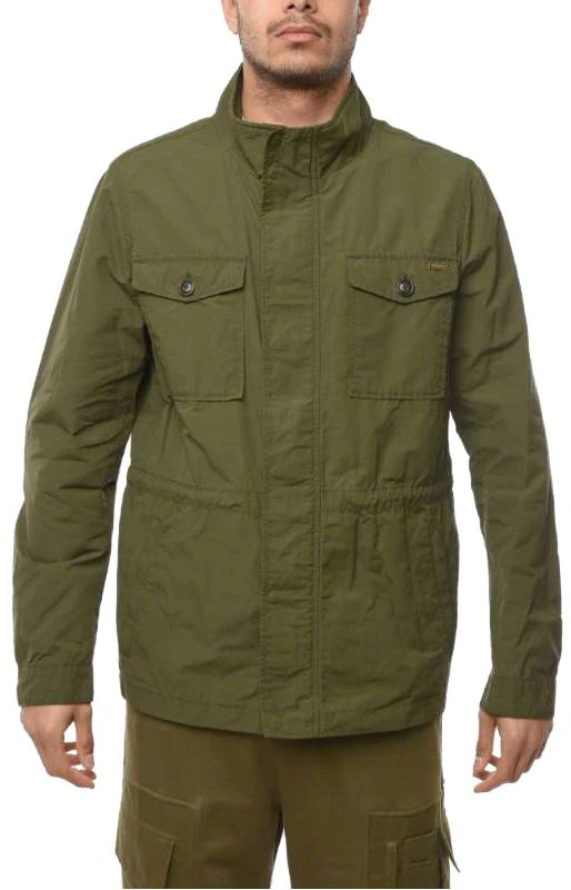 woolrich-military-green-solid-stand-collar-zip-up-jacket-cowocps-2653-wc-02699