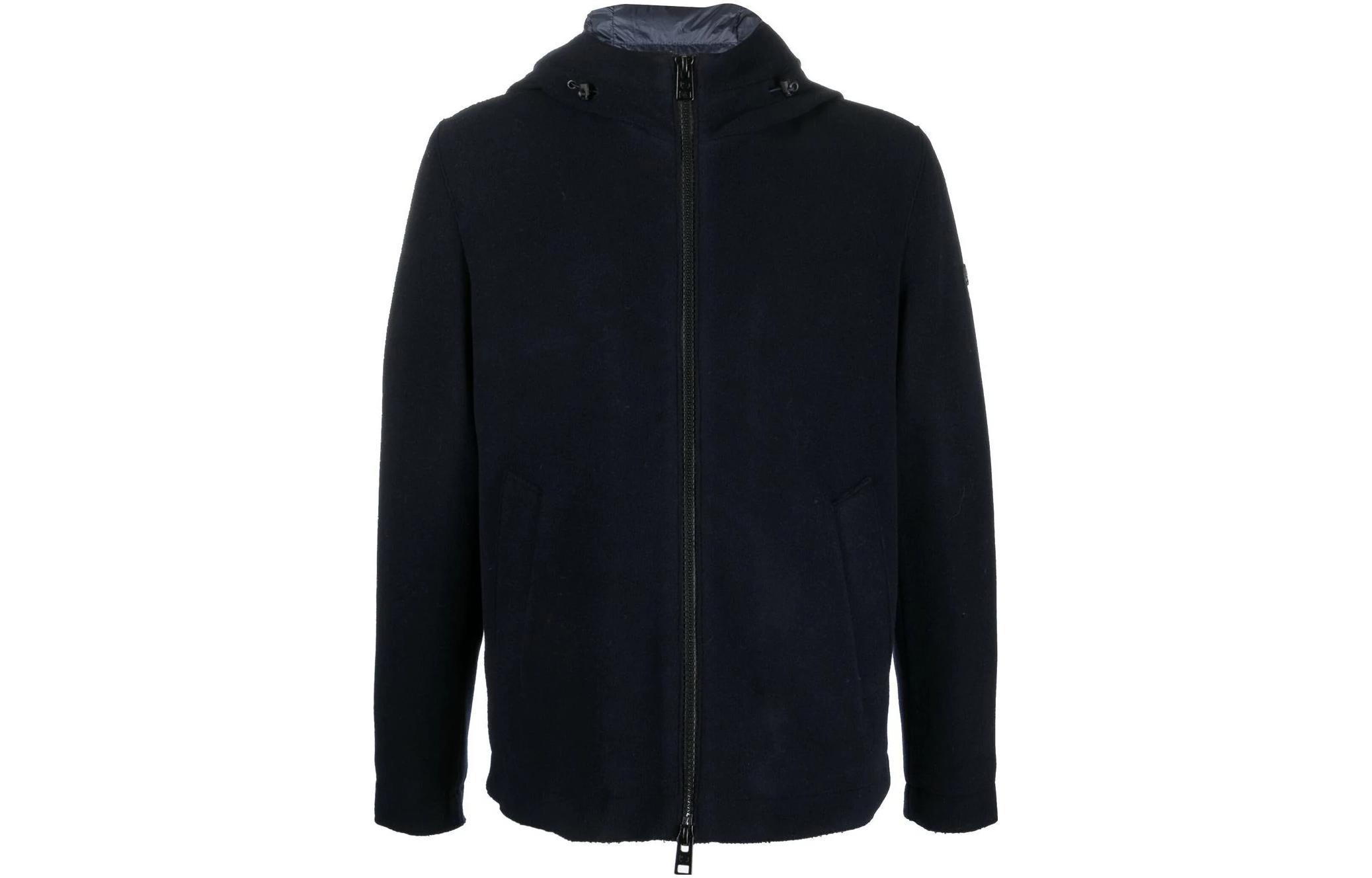 WOOLRICH Navy Thick Duck Down Hooded Jacket - Solid Color, Relaxed Fit. CFWOOU0610MRUT3110