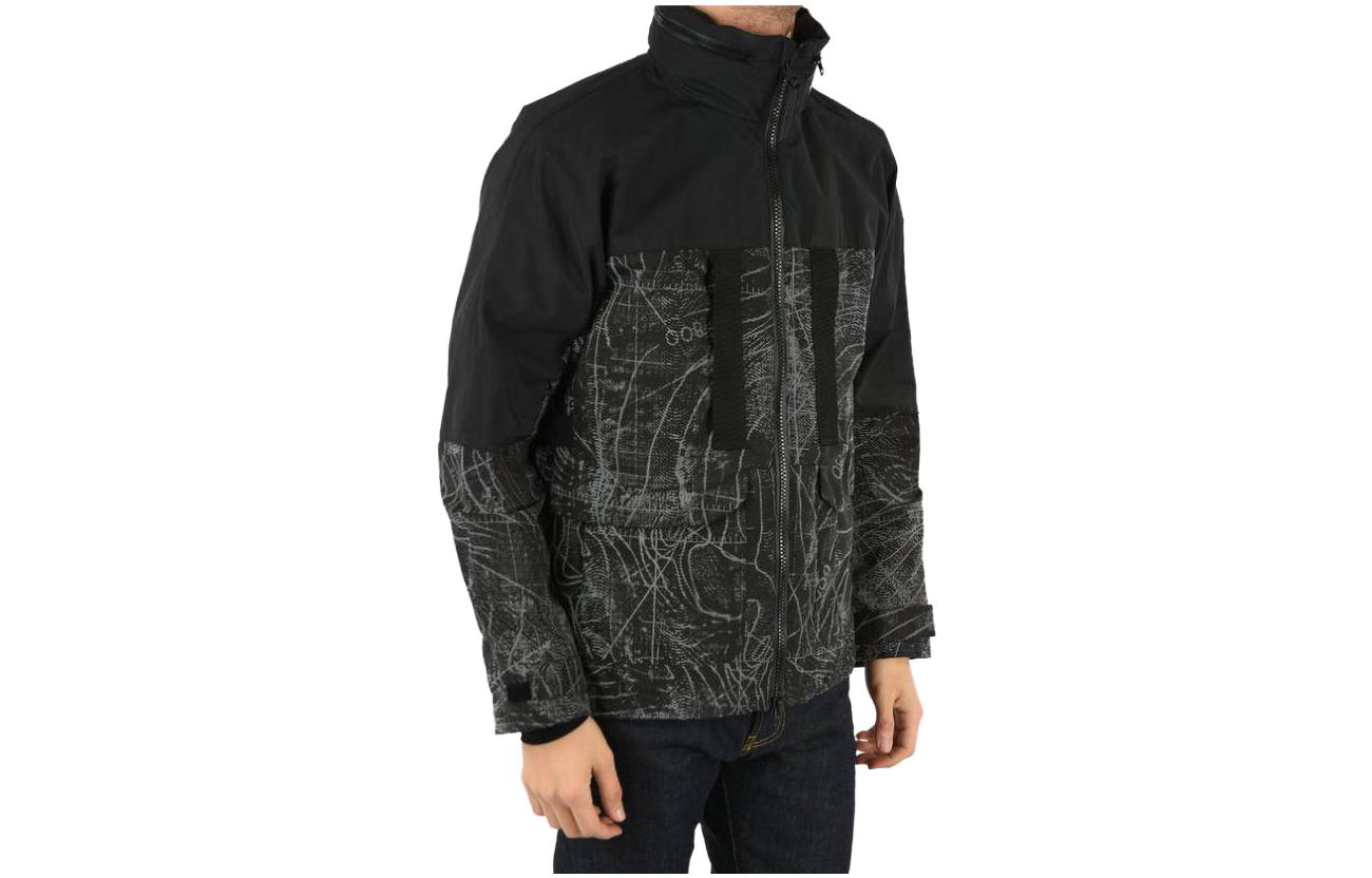 WOOLRICH Patterned Print Zip-Up Hooded Jacket Black WOCPS2786UT1291105