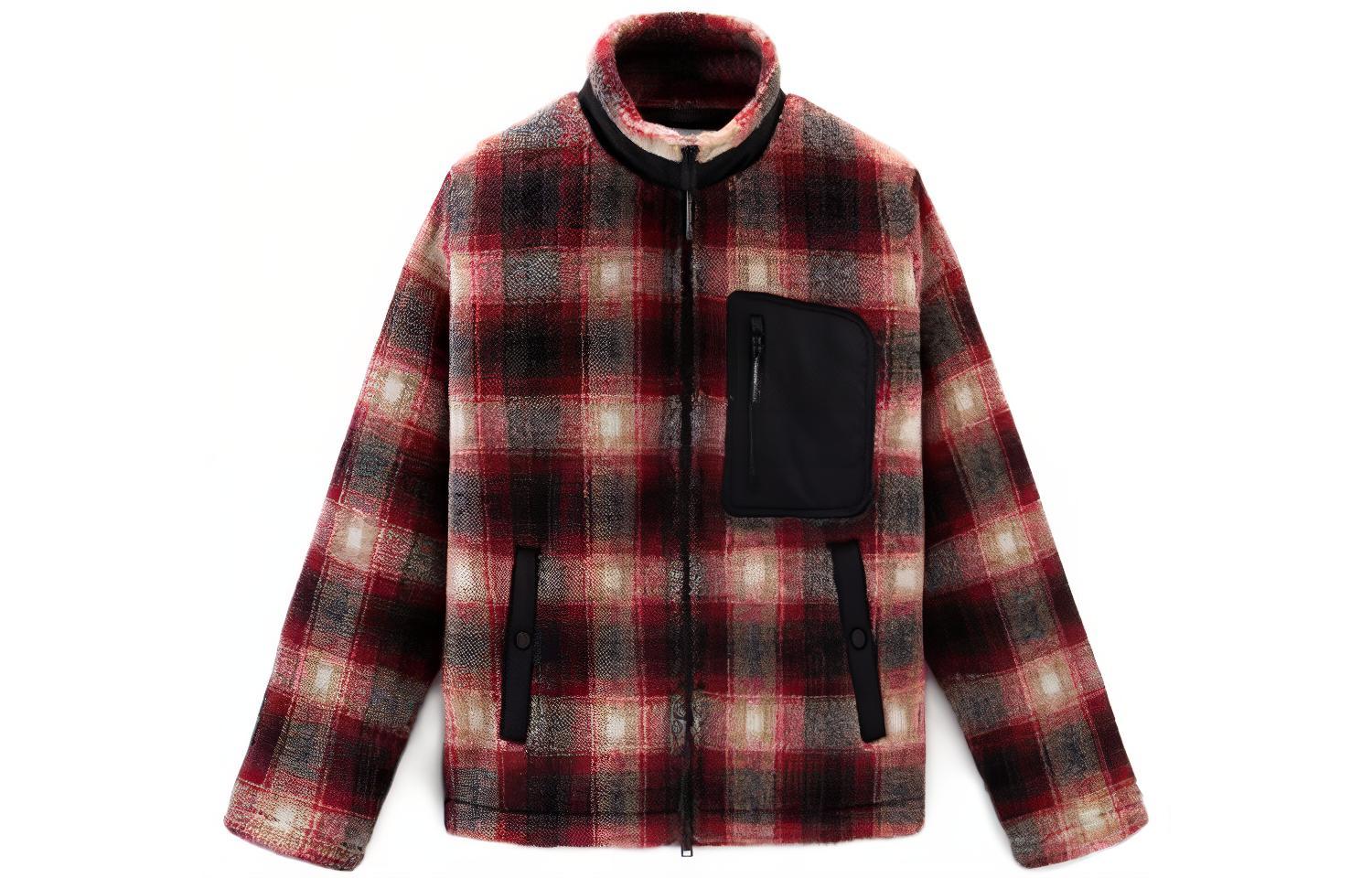 WOOLRICH Red Plaid Zip-Up Collar Jacket CFWOSW0206MRUT3529-5494