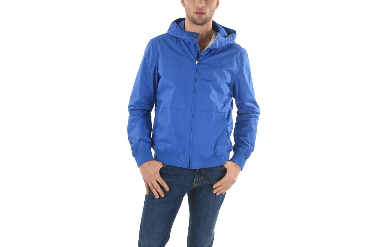 WOOLRICH Solid Blue Slim Fit Zipper Jacket COWYCPS0494YC0530011
