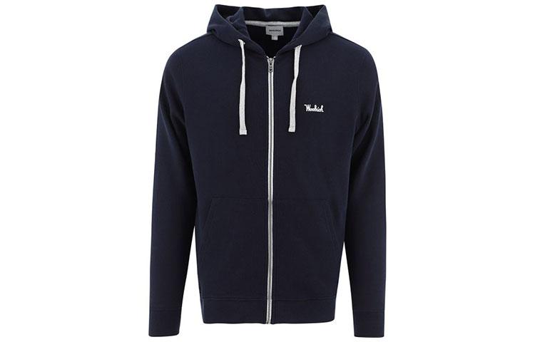 WOOLRICH Solid Blue Zip-Up Hoodie Jacket Long Sleeve Casual Wear. WOSW0091MRUT25443989