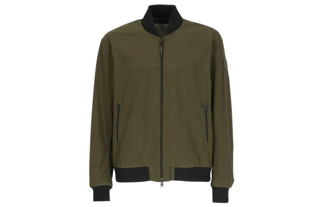 WOOLRICH Solid Color Baseball Collar Zip Jacket Green CFWOOU0712MRUT3128614