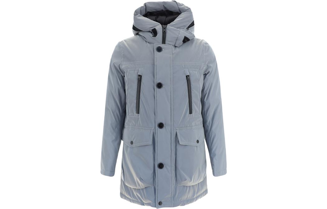 WOOLRICH Solid Color Hooded Slim Fit Jacket Gray CFWOOU0869MRUT36511848