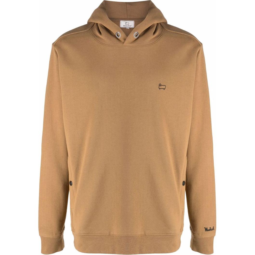 WOOLRICH Solid Color Logo Embroidered Hoodie Khaki WOSW0112MRUT27927270