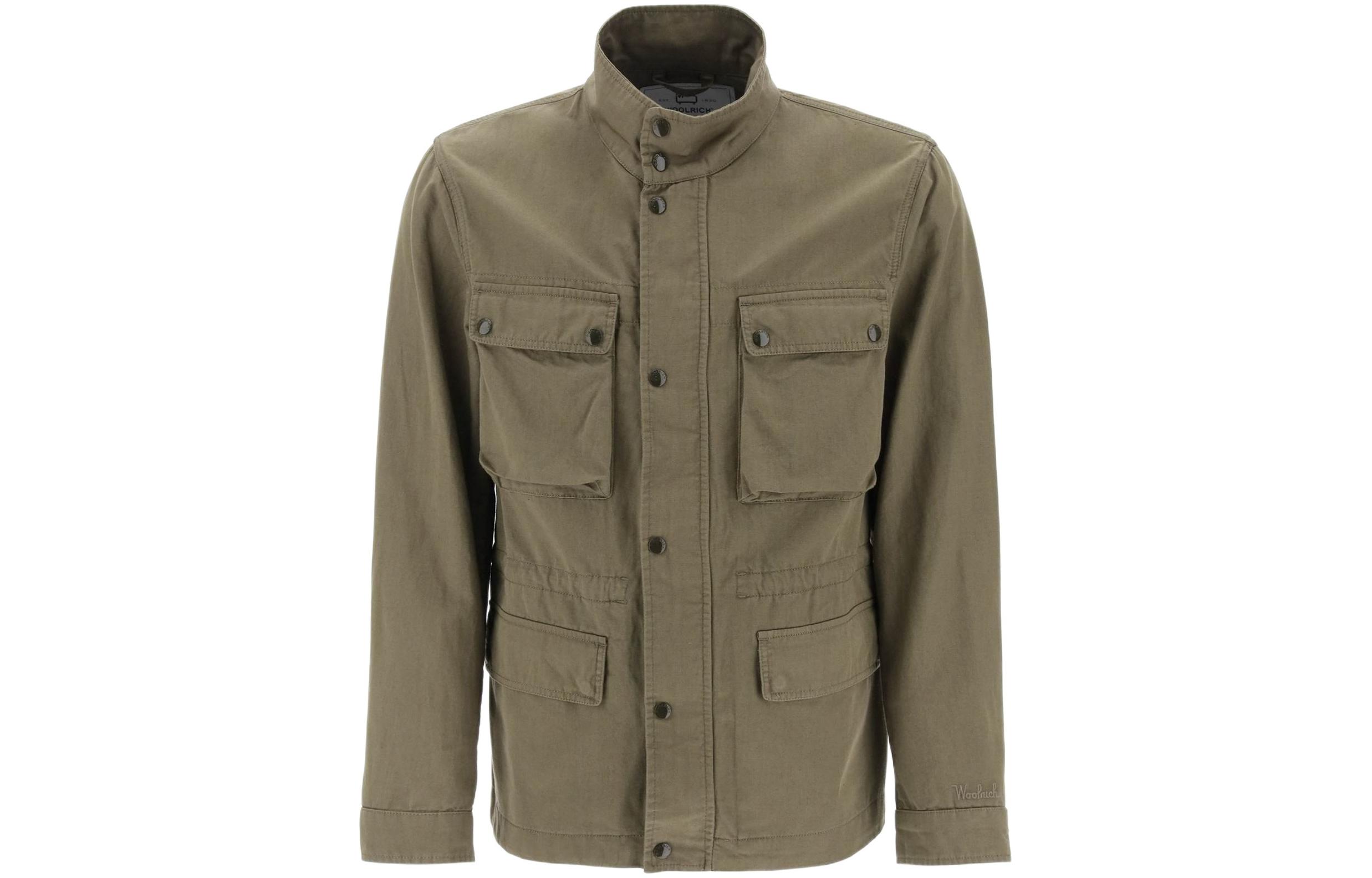 WOOLRICH Solid Color Loose Fit Stand Collar Jacket Army Green CFWOOU0897MRUT37176178