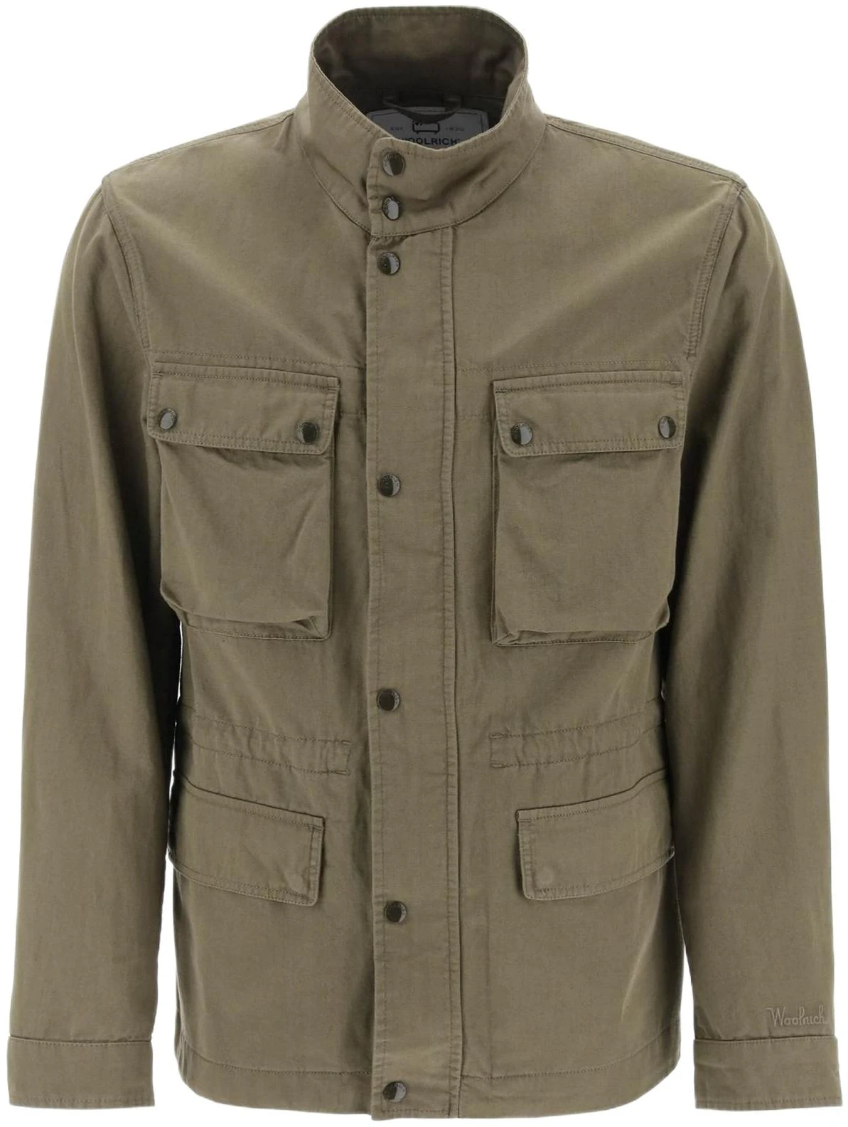 woolrich-solid-color-loose-fit-stand-collar-jacket-army-green-cfwoou-0897-mrut-37176178
