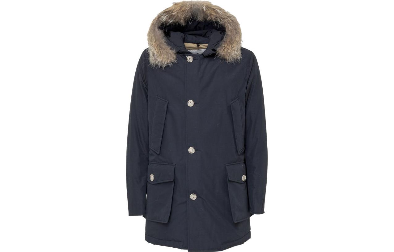 WOOLRICH Solid Color Single-Breasted Hooded Jacket Men’s Blue WOOU0270MRUT108-3989