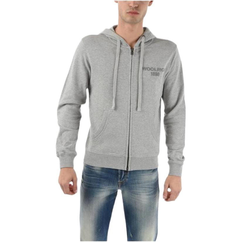 WOOLRICH Solid Color Zip-Up Hoodie Gray COWOFEL1180UT1983103