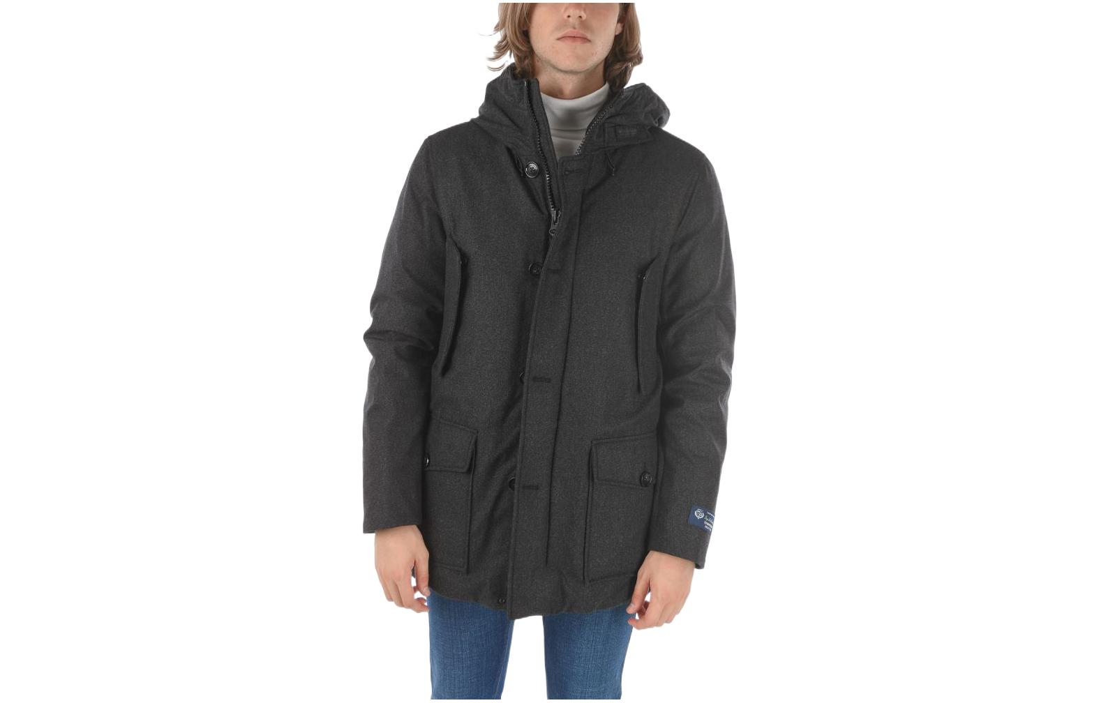 WOOLRICH Solid Color Zip-Up Hoodie Jacket - Black COWOCPS2690LP061120