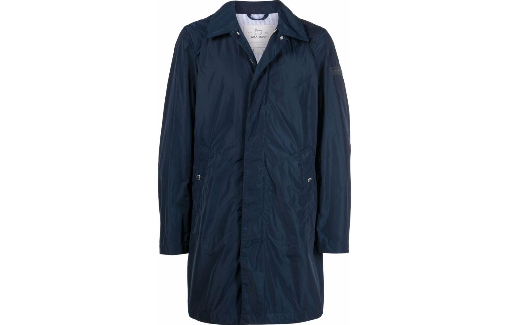 WOOLRICH Solid Color Zip-Up Jacket Navy Blue - CFWOOU0561MRUT28923289