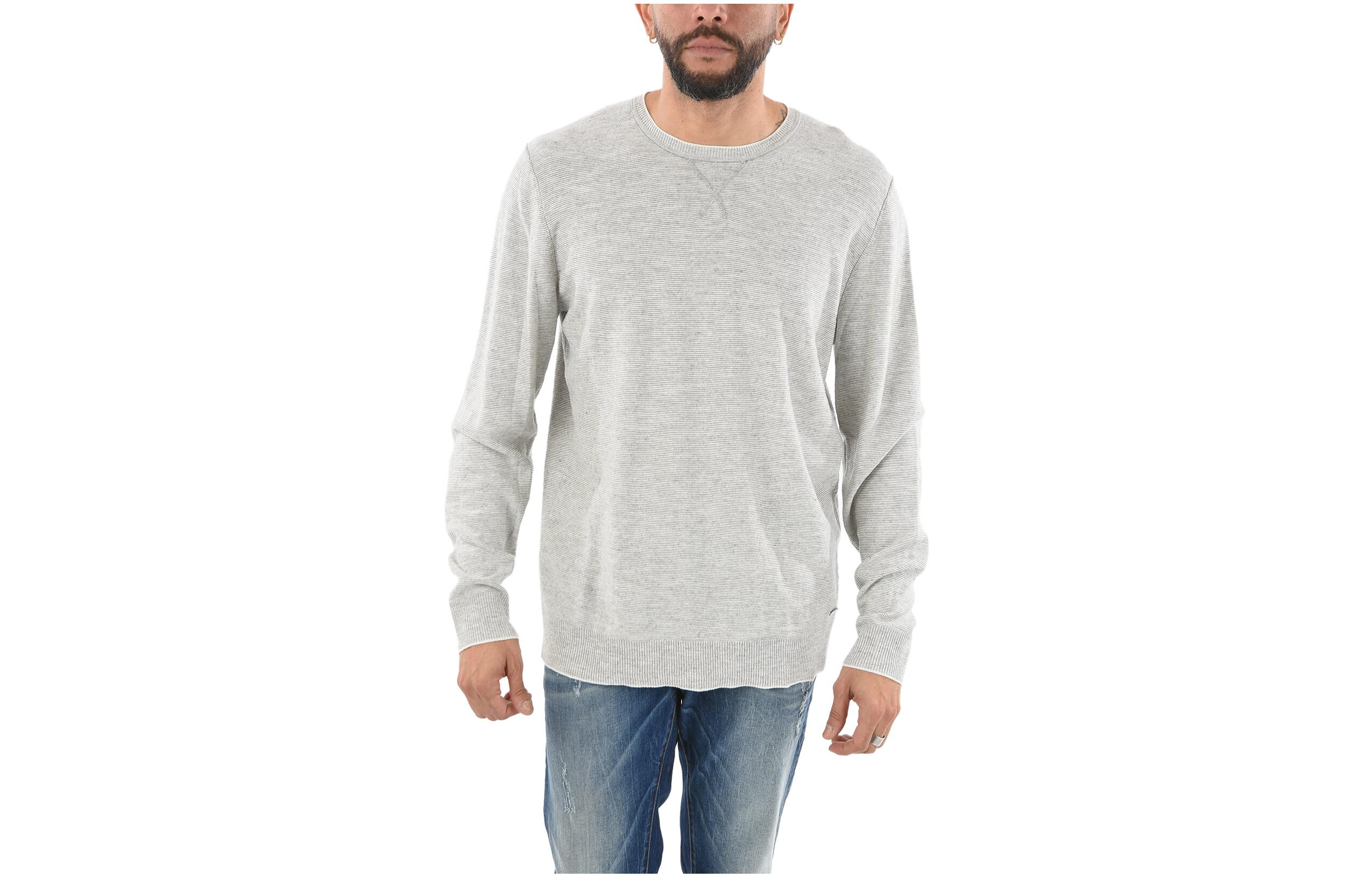 WOOLRICH Solid Crewneck Casual Long-Sleeve Sweatshirt Grey COWOMAG1774PY05103