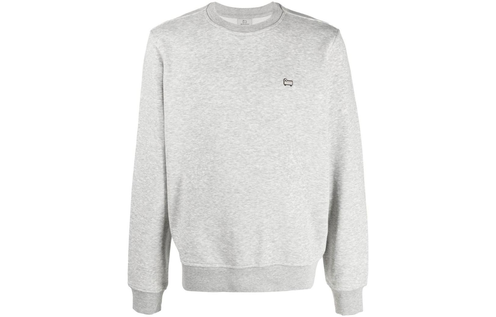WOOLRICH Solid Logo Crewneck Long Sleeve Sweatshirt Men’s Light Gray CFWOSW0151MRUT3249103