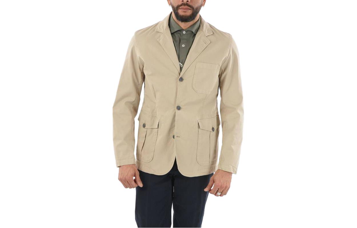 WOOLRICH Solid Single-Breasted Jacket Off-White COWOBLZ0282TG208557