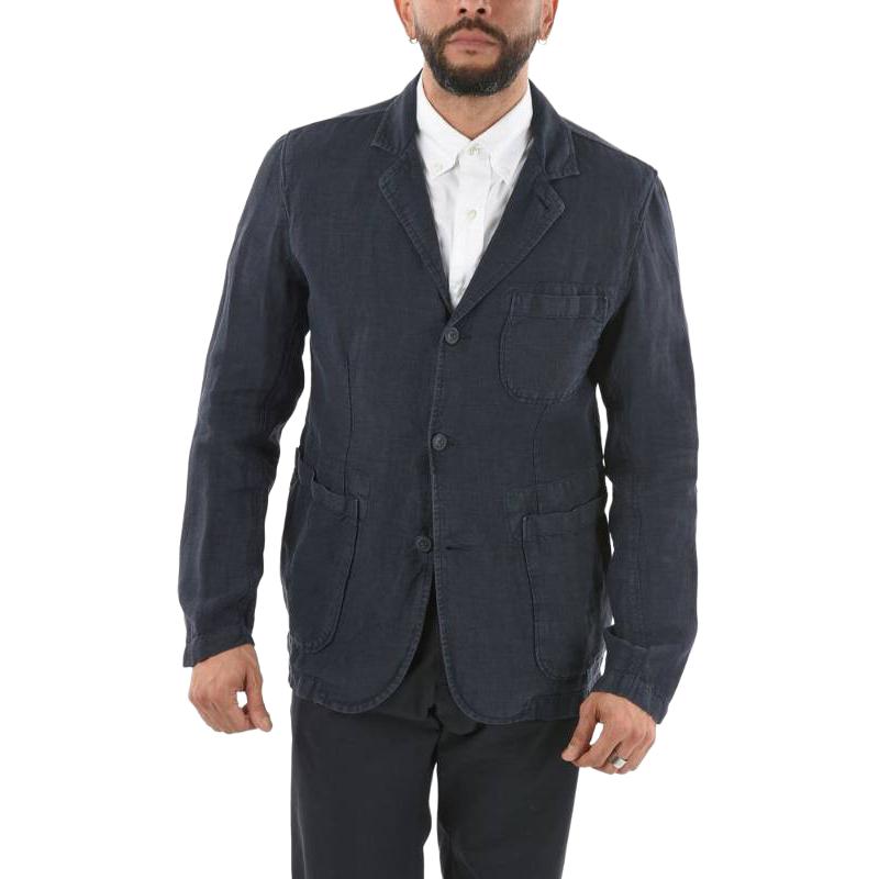 WOOLRICH Solid Single-Breasted Pocket Jacket Blue COWOBLZ0281RL023107