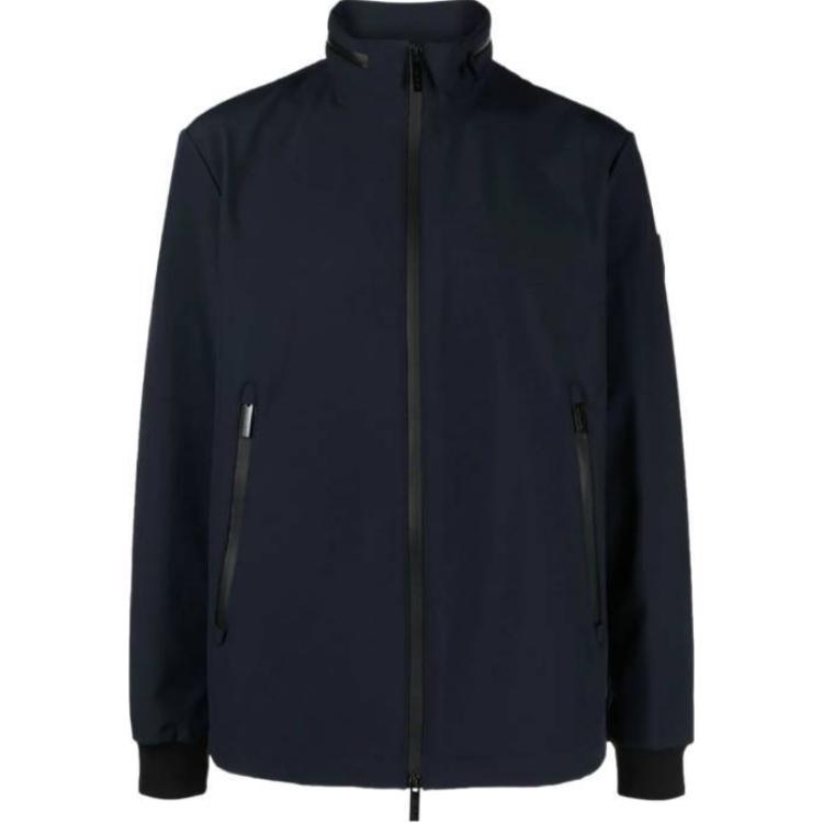 WOOLRICH Solid Zip-Up High Neck Jacket for Men - Blue CFWOOU0856MRUT36113989