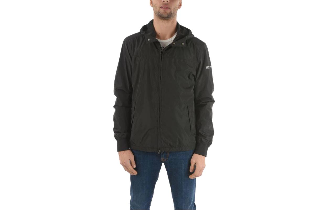 WOOLRICH Solid Zip-Up Hooded Jacket Black COWYCPS0548UT1409100