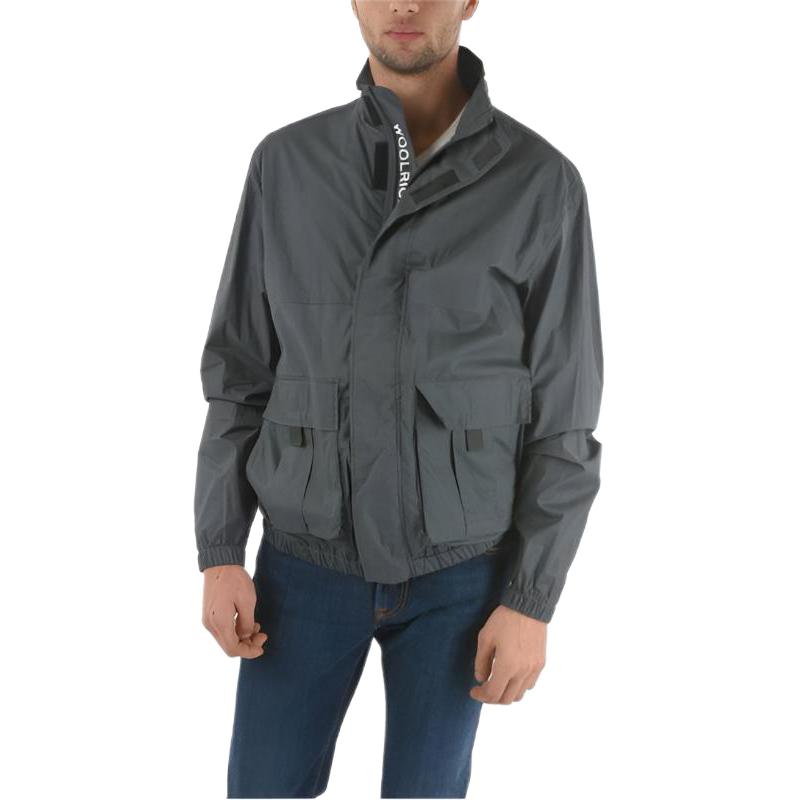 WOOLRICH Solid Zip-Up Stand Collar Dark Gray Jacket for Men COWOTSC0043UT1439102