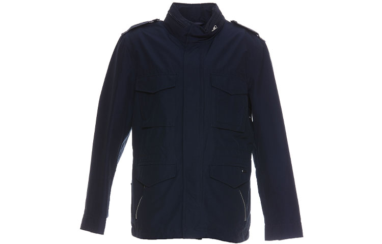 WOOLRICH SS22 Solid Simple Stand Collar Jacket - Blue WOOU0564MRUT25383989