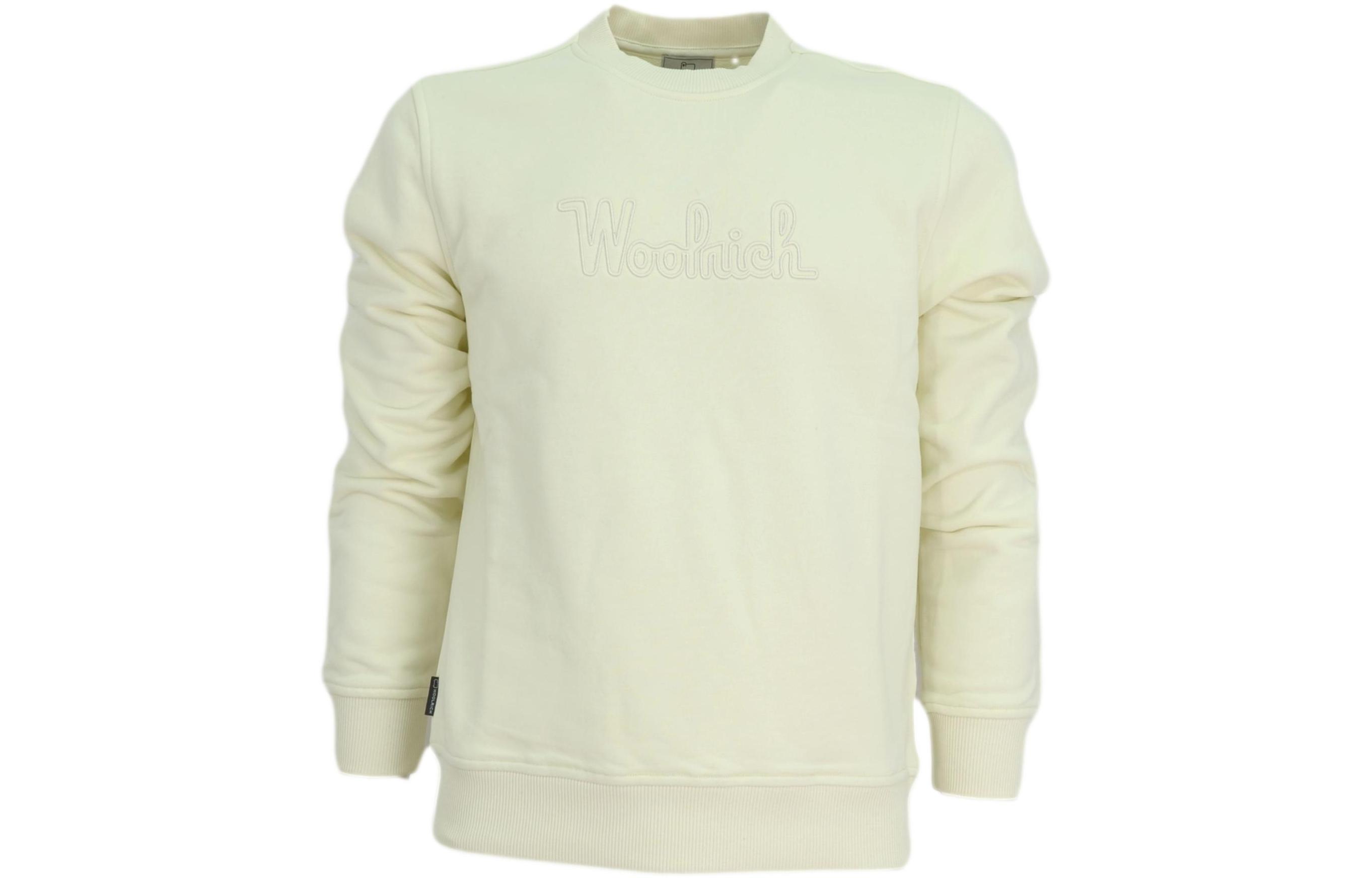 WOOLRICH SS22 White Crewneck Pullover Sweatshirt CFWOSW0115MRUT29118001