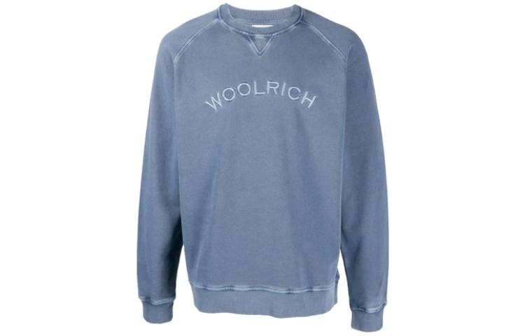 WOOLRICH SS23 Blue Graphic Logo Crewneck Long Sleeve Sweatshirt WOSW0187MRUT3470313