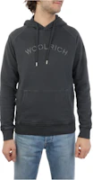WOOLRICH SS23 Embroidered Logo Hoodie Pullover in Dark Gray. WOSHW0188MR-100 WOOLRICH SS23 Embroidered Logo Hoodie Pullover in Dark Gray. WOSHW0188MR-100