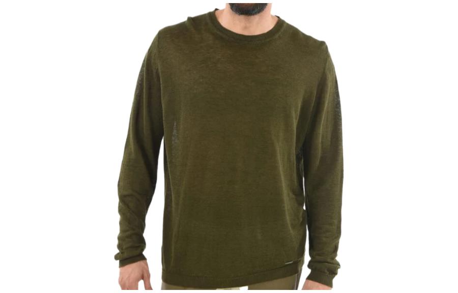 WOOLRICH SS23 Green Solid Color Crewneck Casual Long Sleeve Sweatshirt Mens. COWOMAG1776NE406504