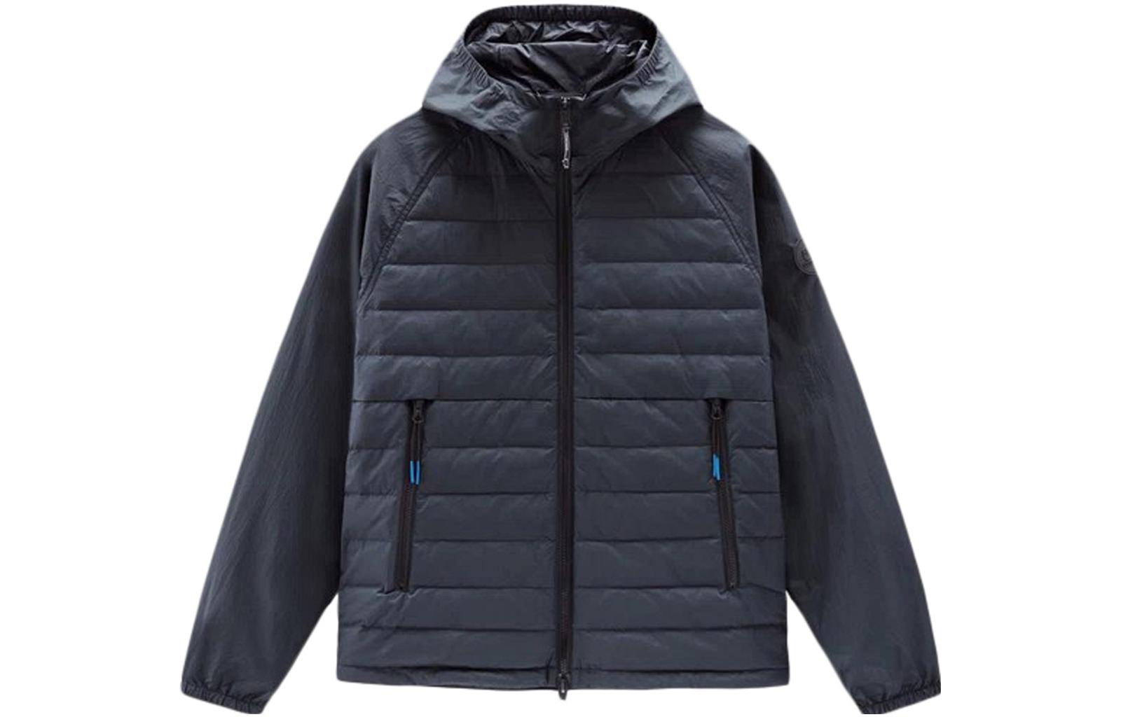 WOOLRICH SS23 Navy Down-Filled Hoodie Jacket CFWOOU0702MRUT30693989