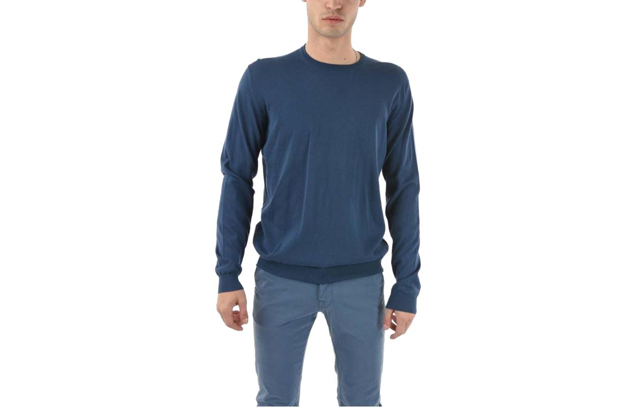 WOOLRICH SS23 Solid Color Crewneck Long Sleeve Sweatshirt Blue COWRMAG0029CB91331