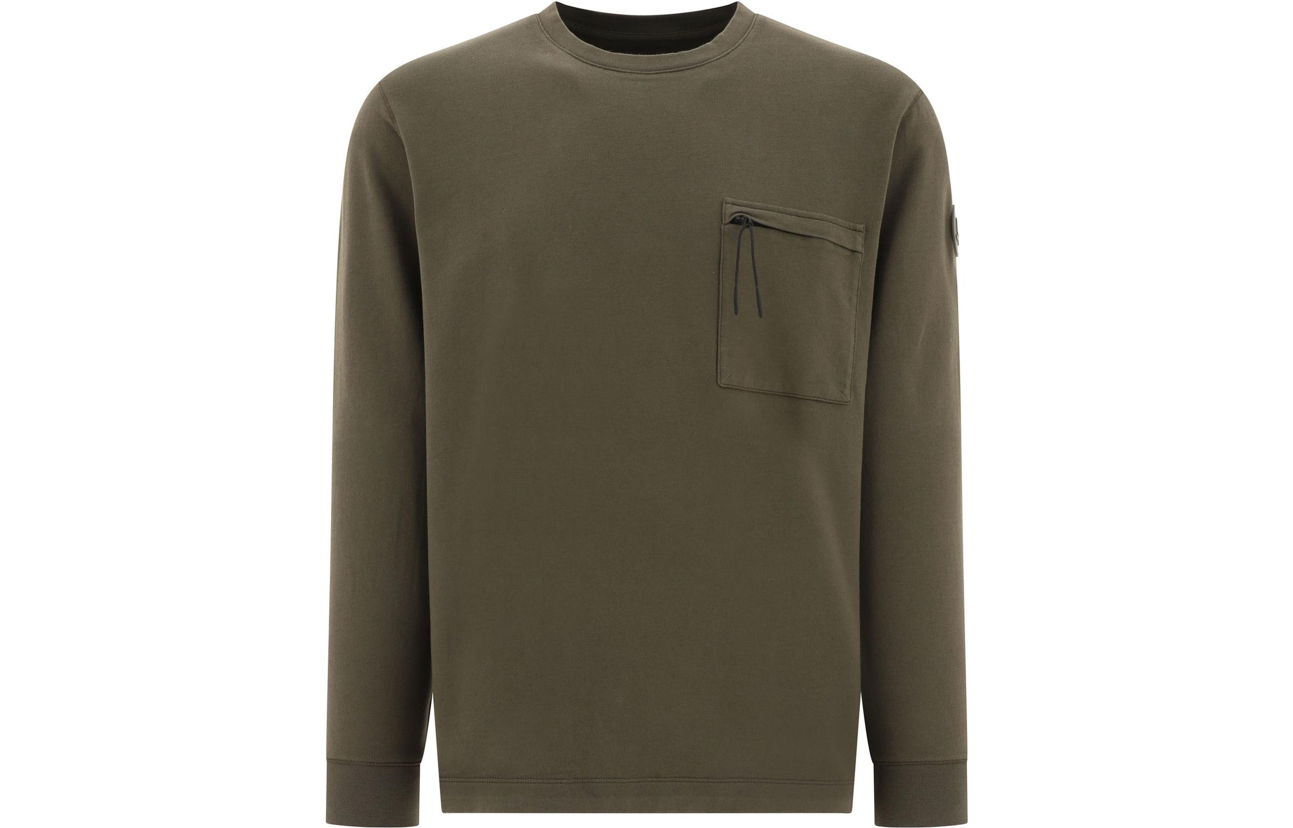 WOOLRICH SS23 Solid Color Crewneck Pullover Sweatshirt Green CFWOSW0176MRUT3354614