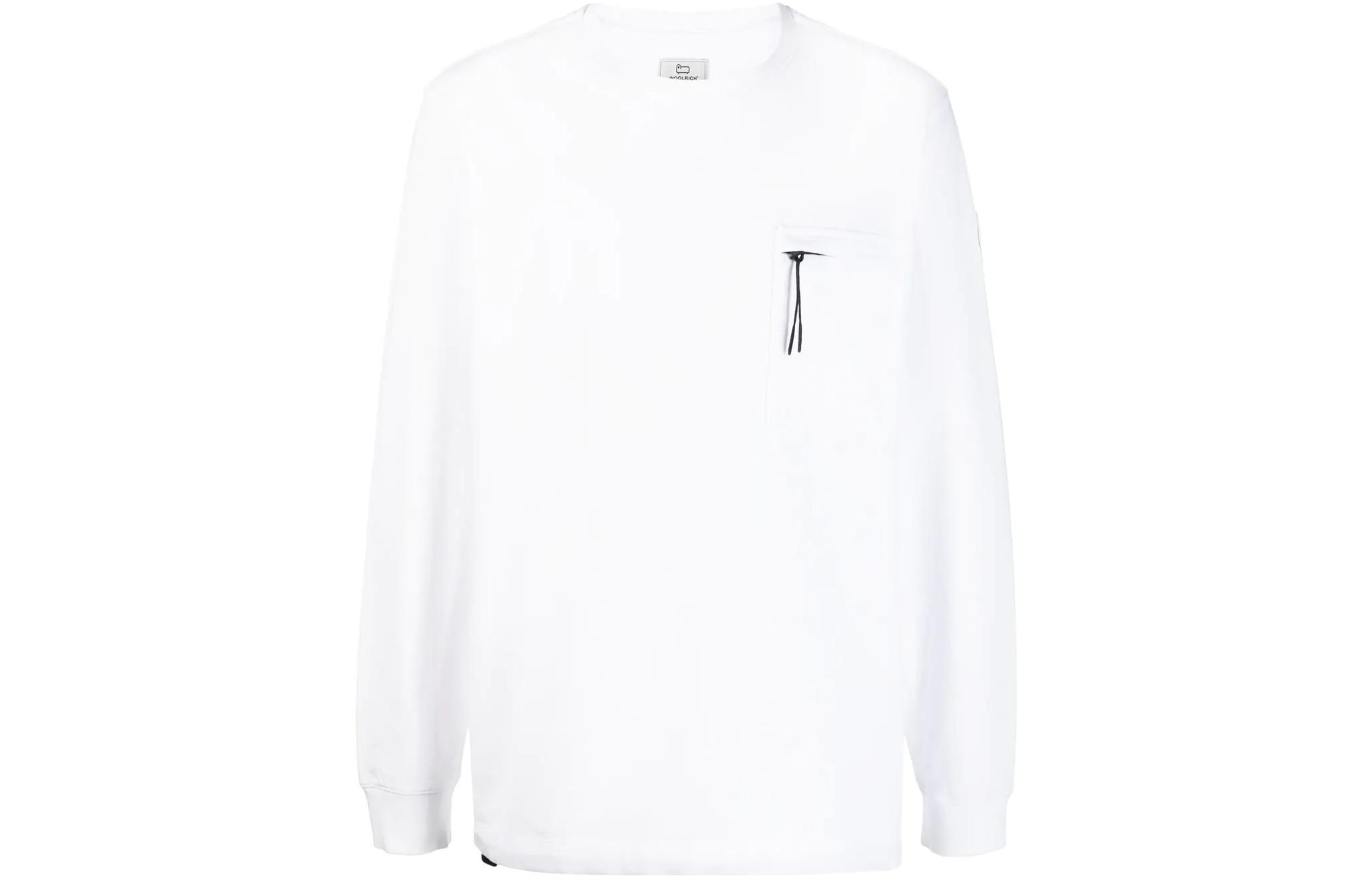 WOOLRICH SS23 White Solid Zip Pocket Long Sleeve Sweatshirt CFWOSW0176MRUT33548041